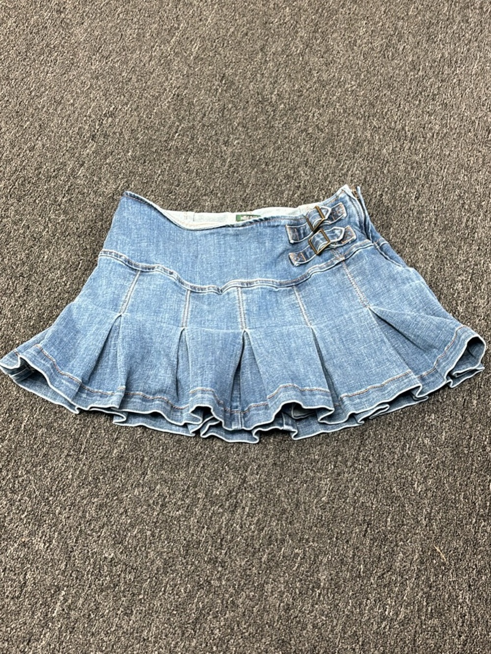 wild fable Light Blue Denim Pleated Skater Mini Skirt Size Small